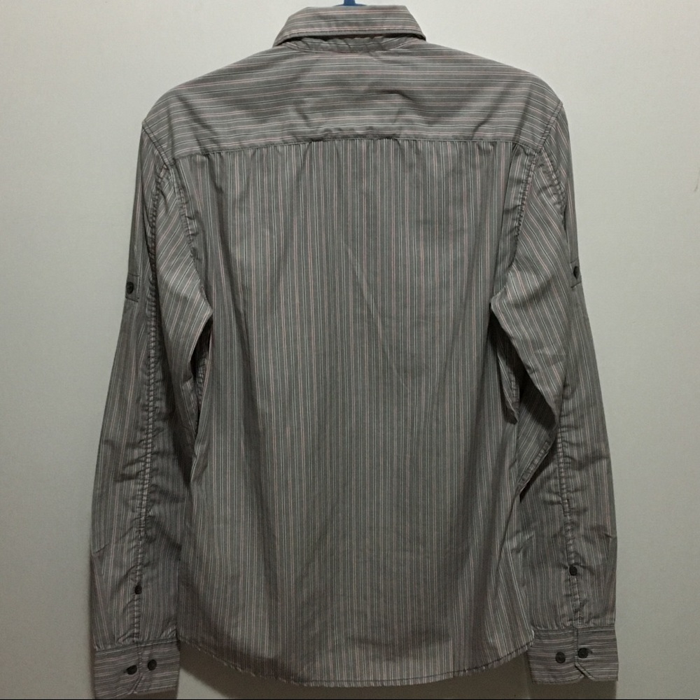 Esprit Casual Button Up Shirt Gray Red X-Small - Picture 2 of 5